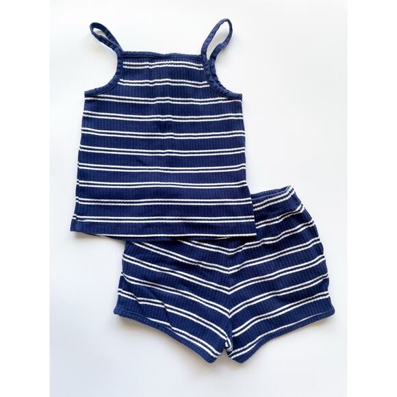 Girl's Hanna Andersson Navy and White Striped Two Piece Set Size 4 - Picture 4 of 5